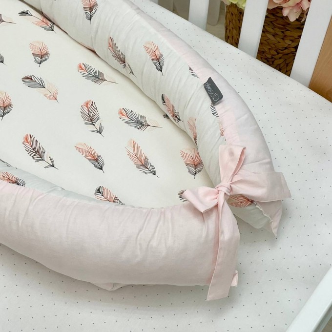 Protectie somn – Baby Nest Feather roz